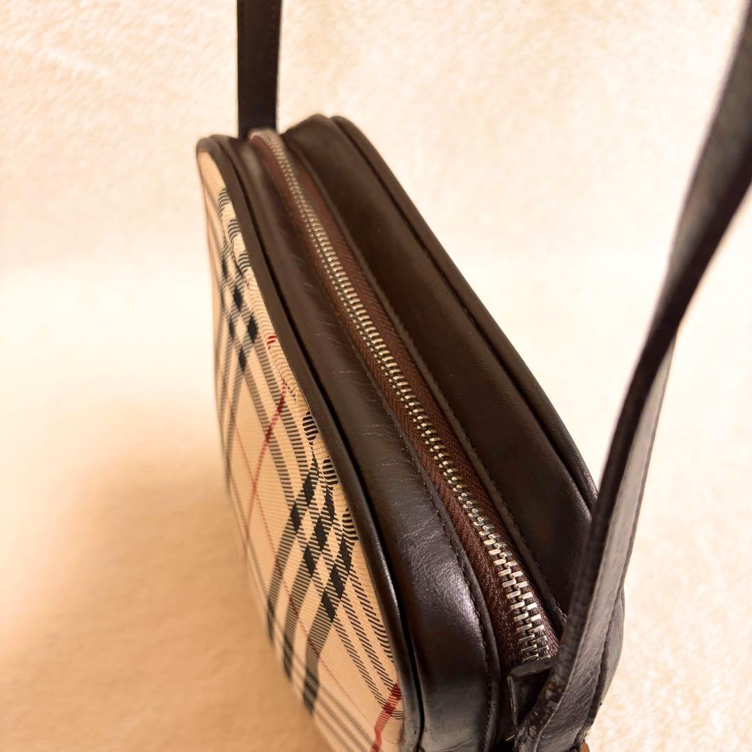 BURBERRY ノバチェック柄 ショルダーバッグ キャンバス/ レザー