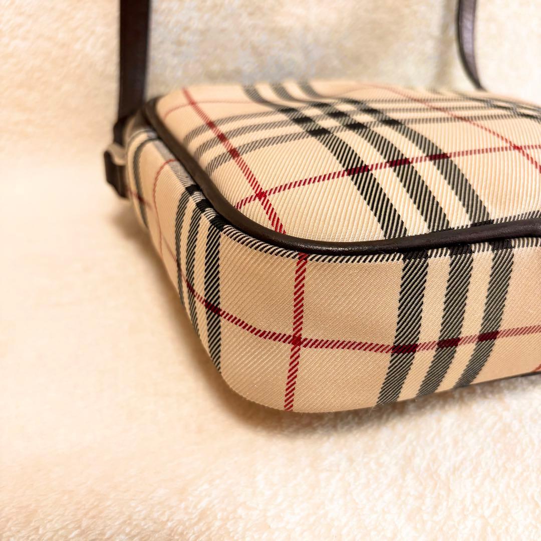 BURBERRY ノバチェック柄 ショルダーバッグ キャンバス/ レザー