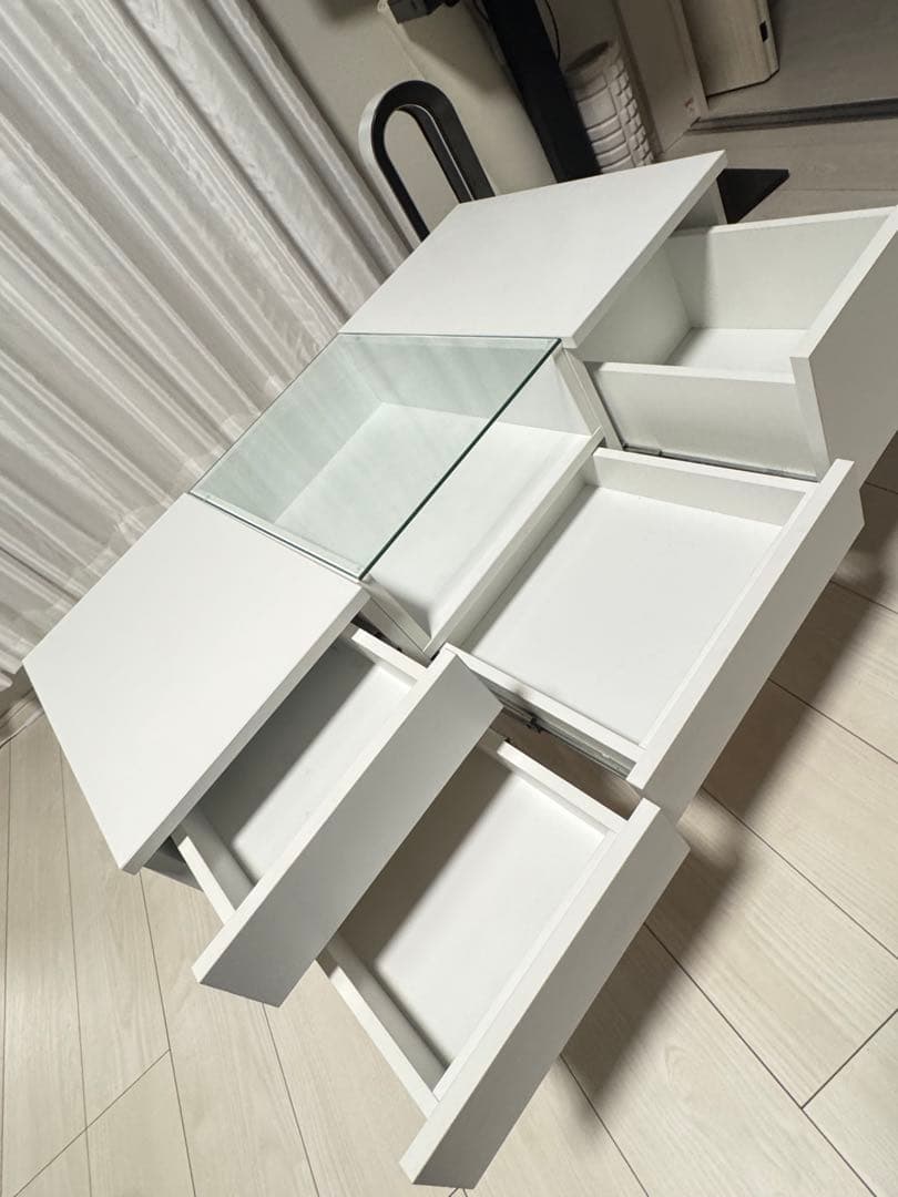 【送料込み】ローテーブル兼ドレッサーテーブル　ホワイトテーブルセンターテーブル