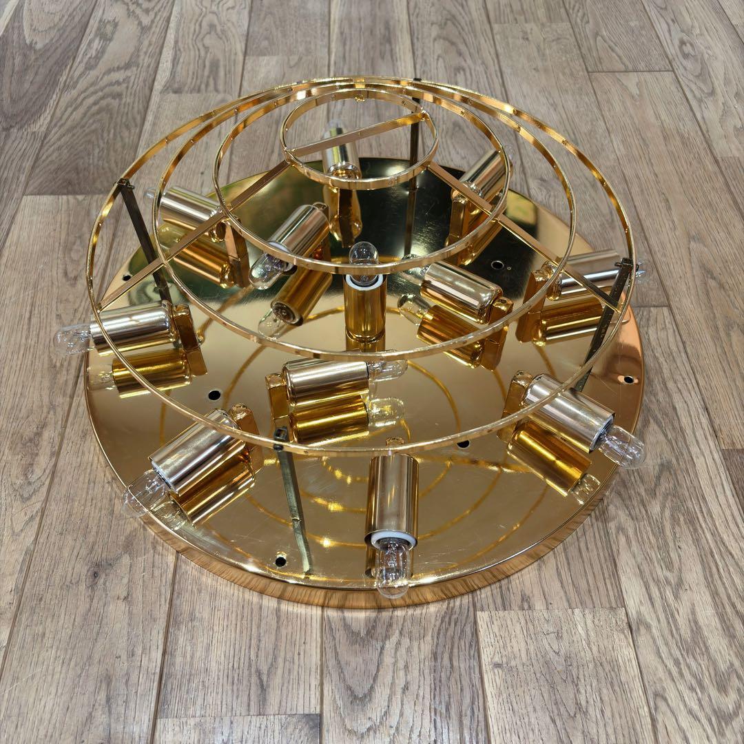 ②アンティーク・ガレ　シャンデリア　12灯 クリスタル　ゴールド　照明　リビング