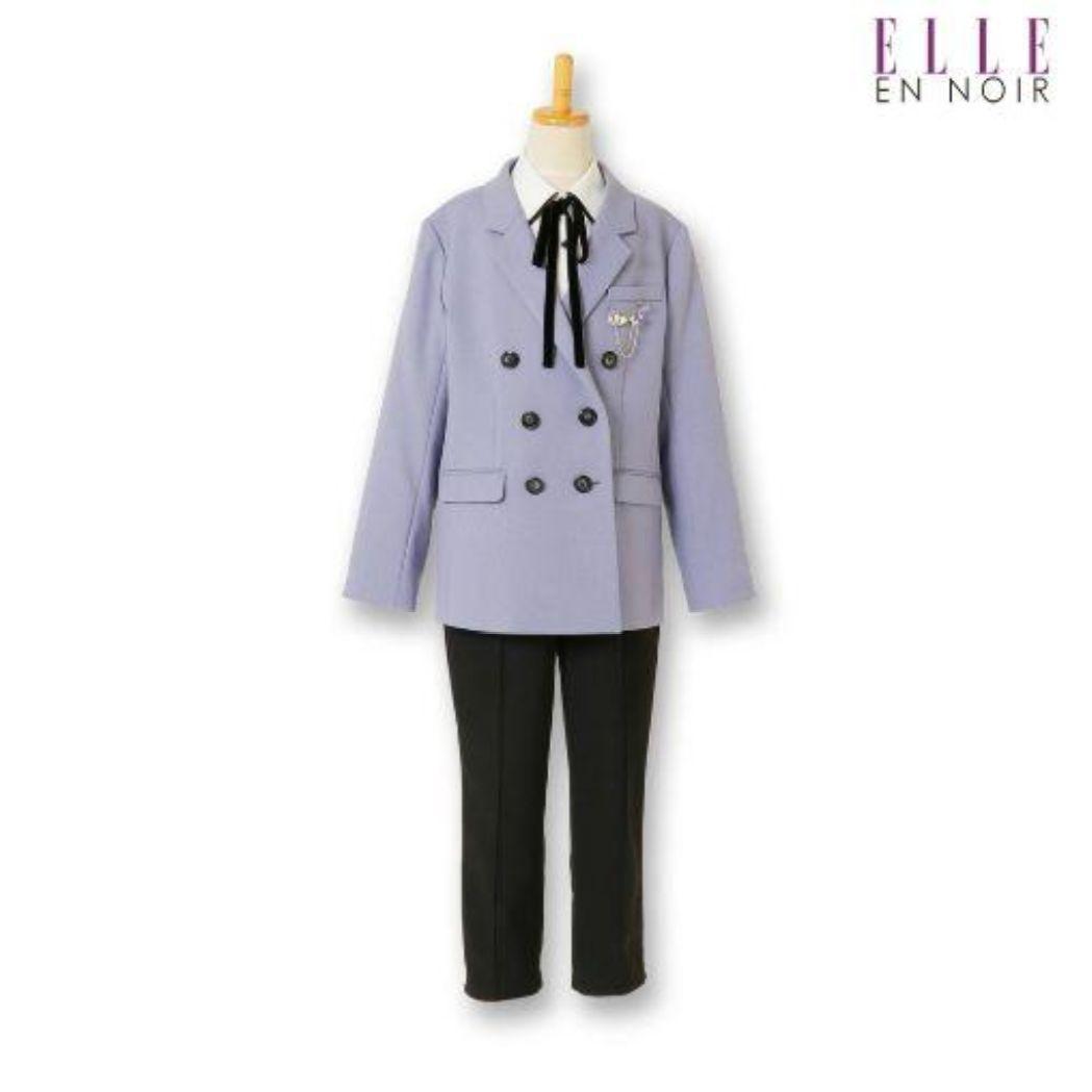 【160】ELLE en NOIR Wロング ジャケット パンツ スーツ エル