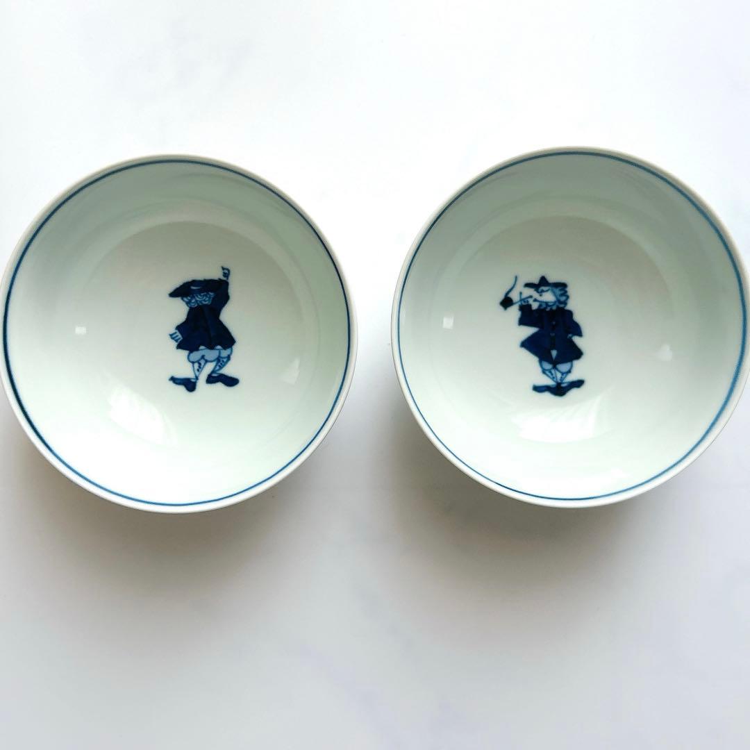 有田焼 しん窯 青花 南蛮人絵変り 小鉢＆銘々皿 各5客セット 未使用