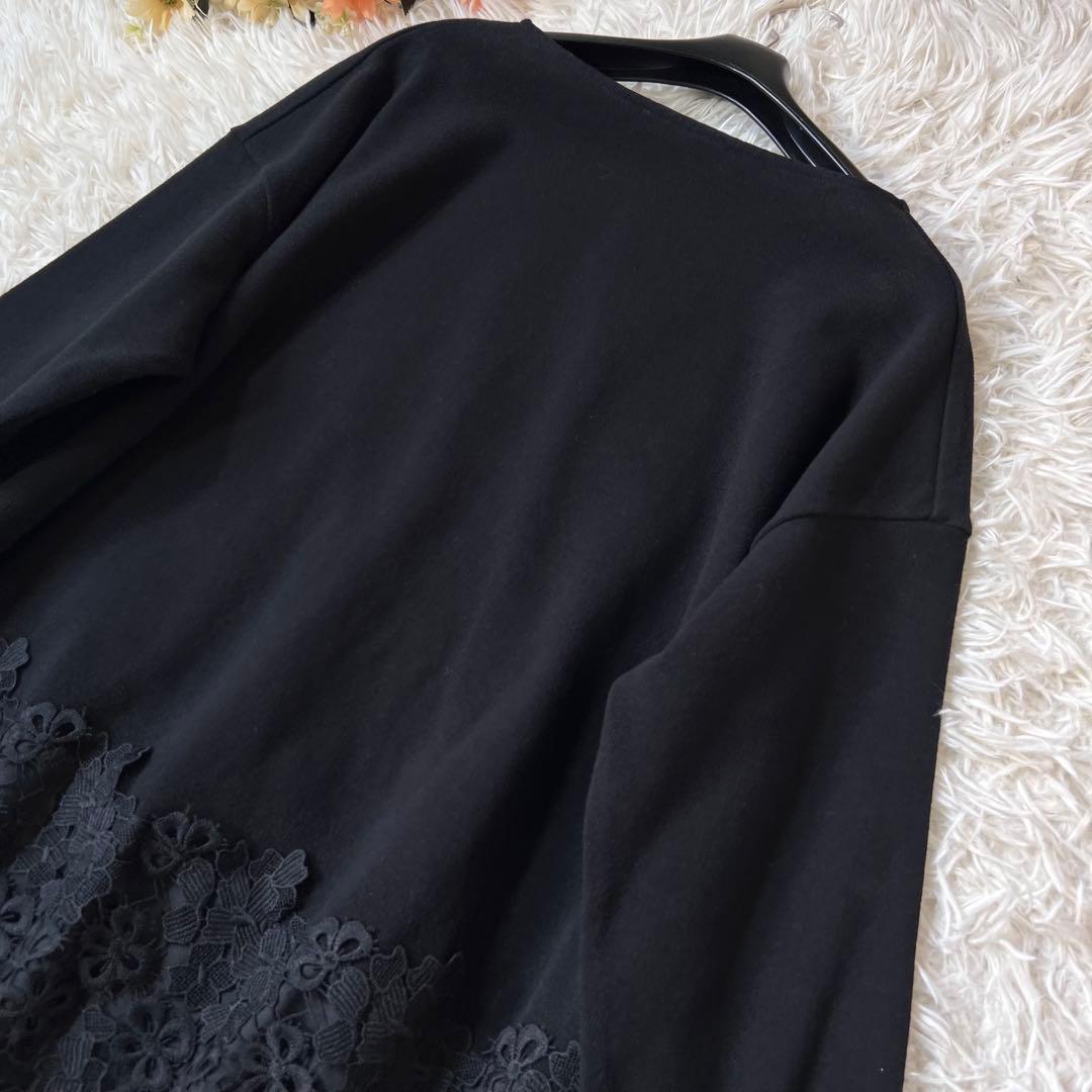 BEARDSLEY ビアズリー 裾レース カットソー ブラック