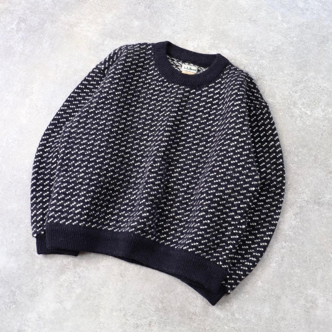 80s L.L. Bean エルエルビーン バーズアイ ニット ヴィンテージ L