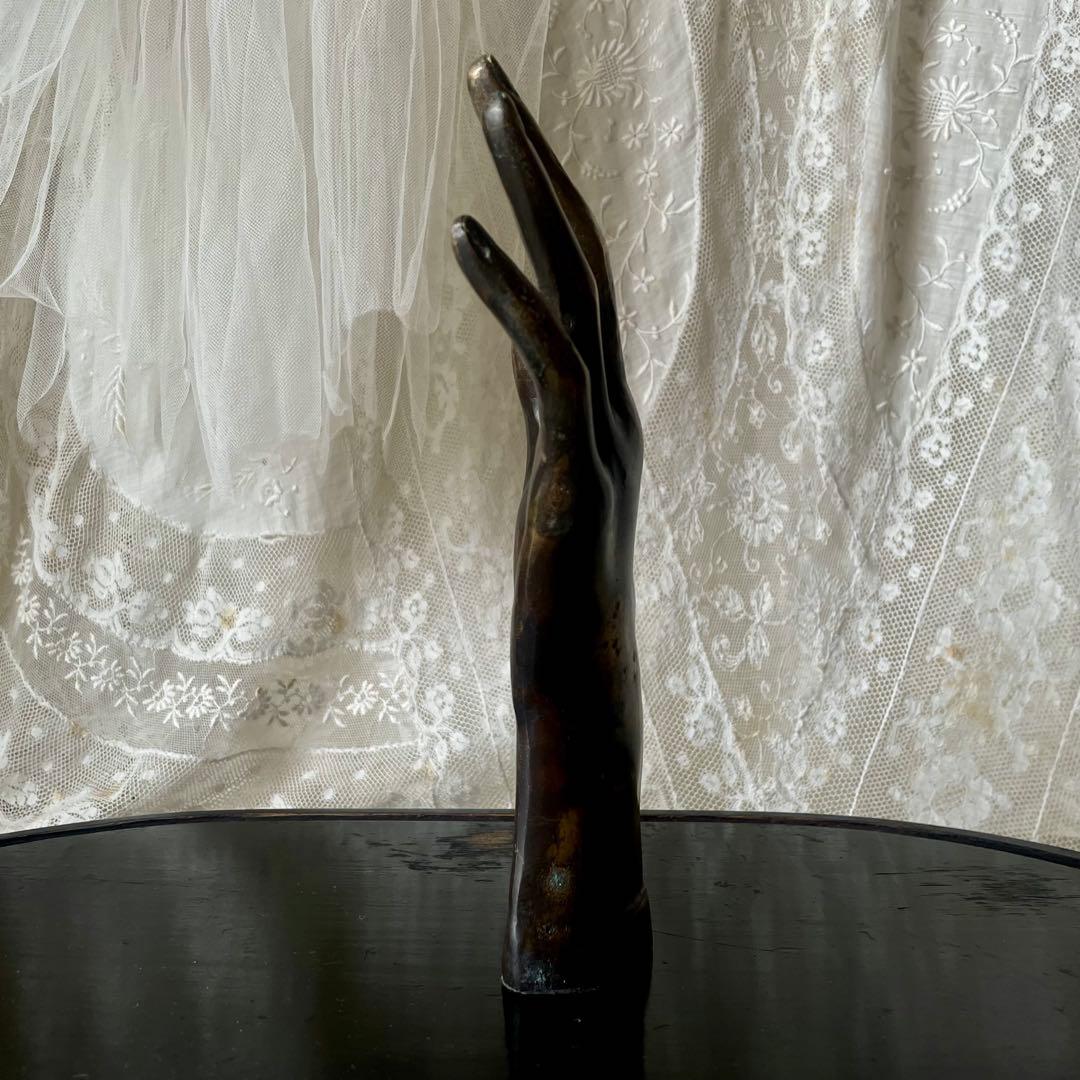 【希少】ブロンズハンドオブジェ　等身大　フランスアンティーク　店舗什器ジュエリー