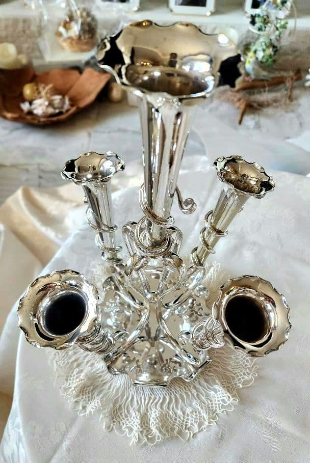 純銀P ③ イパーン センターピース フラワーベース 花器 アンティーク 英国