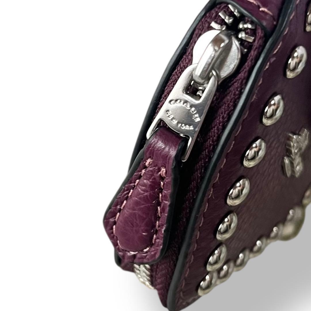 極美品✨コーチ　ハートスタッズケース バッグキーリング チャーム