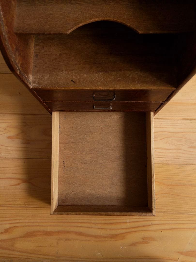 小物入れ　ロールトップ　蛇腹式　希少　収納棚　チェスト　古道具　古家具