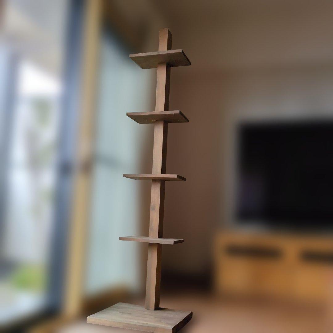 木製ラック 4段 ブラウン