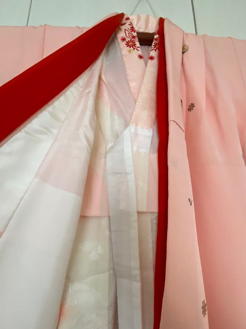 7歳七五三お着物　正絹　縮緬地　長襦袢