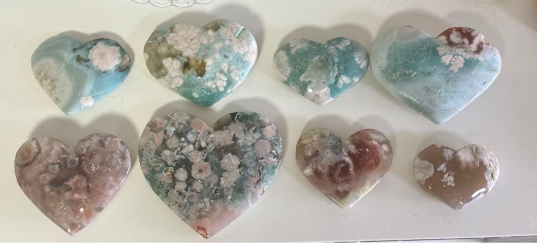 Ruby様　グリーン桜瑪瑙　ハート　雫