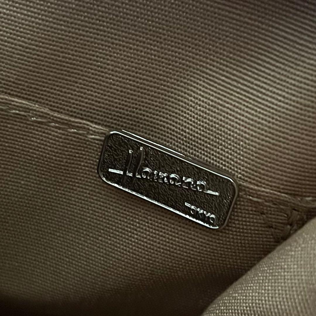 濱野 ハマノ ミーティア ブラウン ハンドバッグ ブラウン レザー 金具