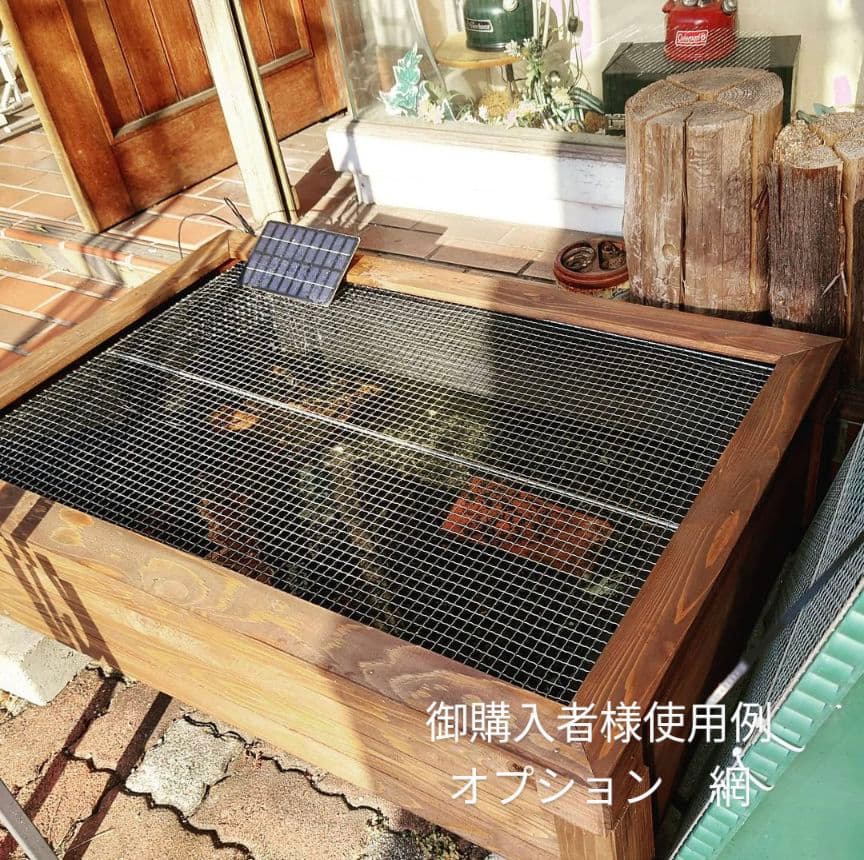 40㍑タイプ　ビオトープ　メダカ・金魚　他　飼育セット　木枠カバー　　トロ舟付
