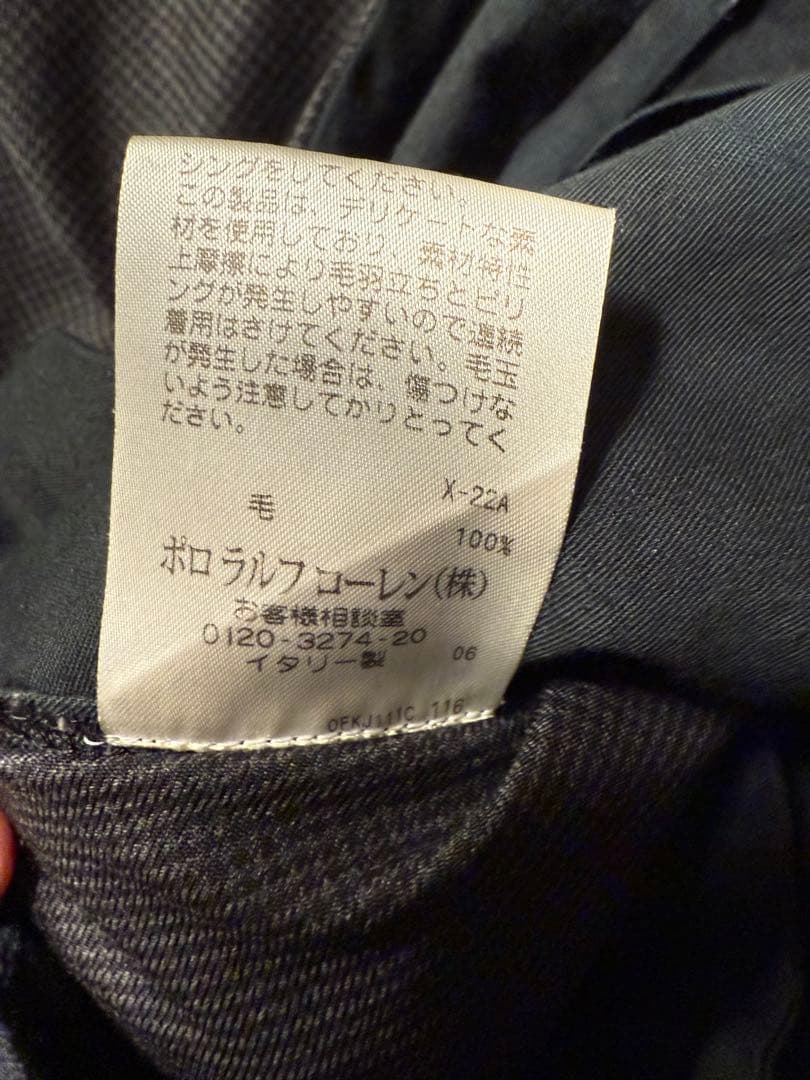 最高級ブラックレーベル！美品 イタリア製 RALPH LAURENウール100%