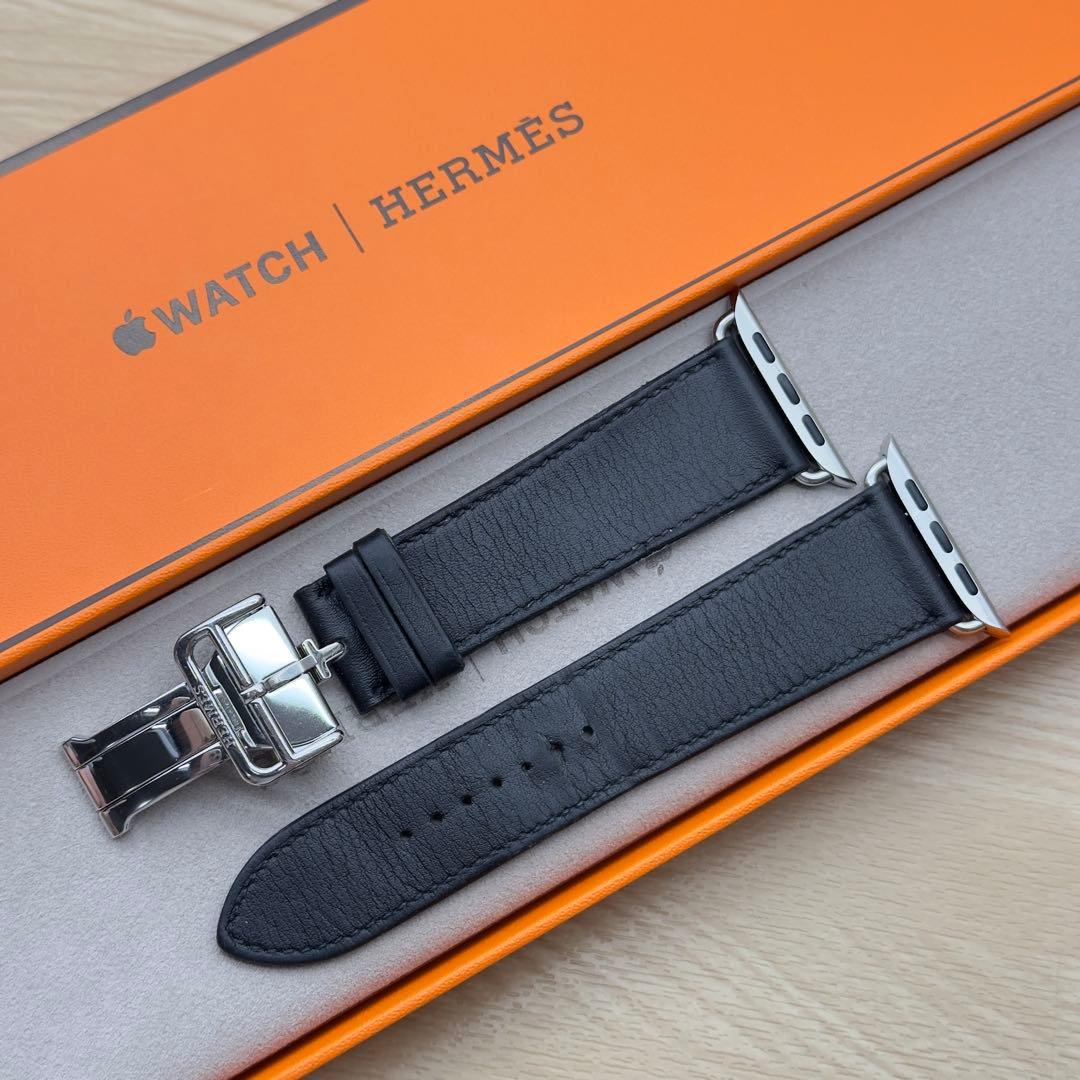 2140 Apple Watch エルメス　ブラック　ディプロイアント　バックル