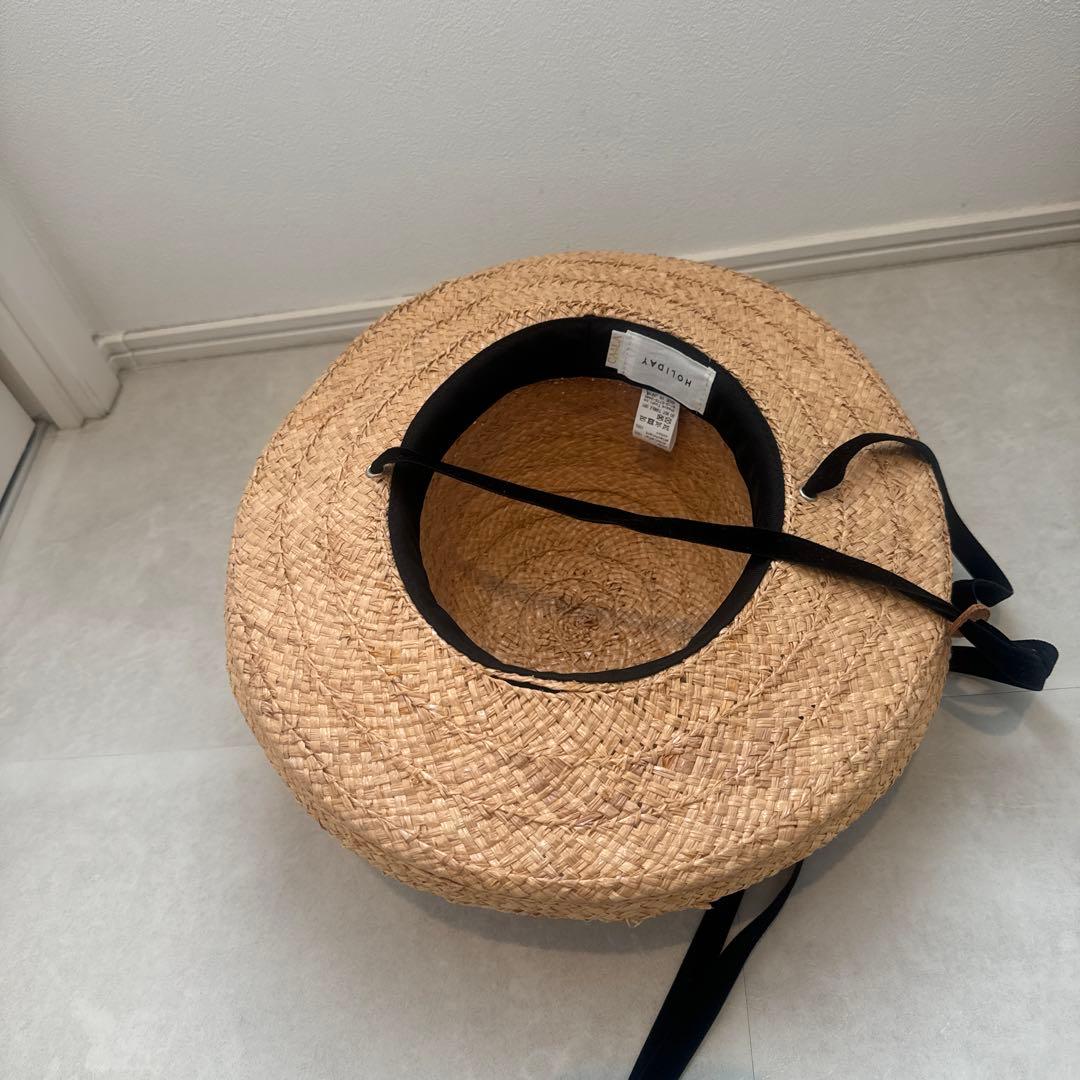 美品 holiday CA4LA 麦わら帽 ハット 帽子 キャップ　黒　ブラック