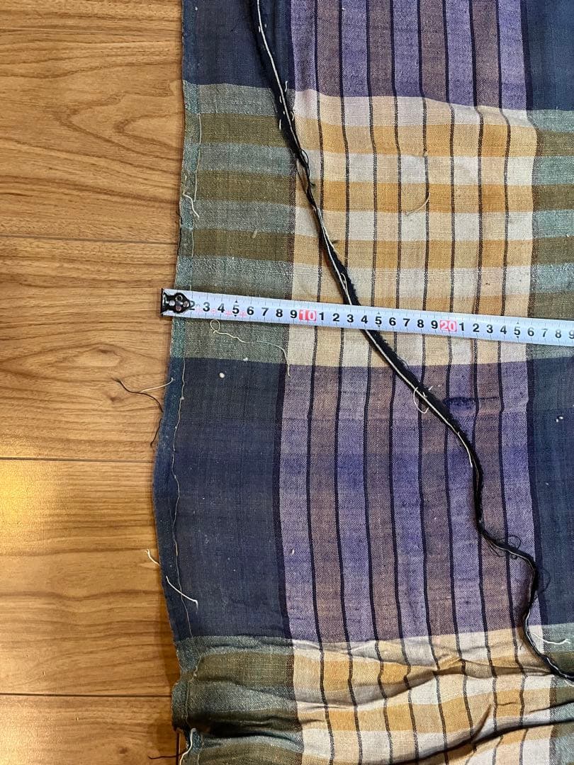 木綿　チェック　古布