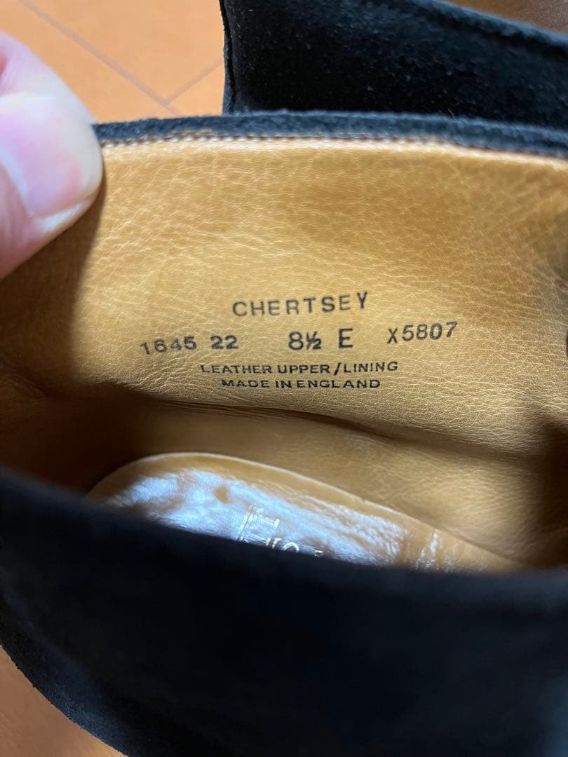 クロケット&ジョーンズ チャートシー　ブラック スエード チャッカブーツ81/2