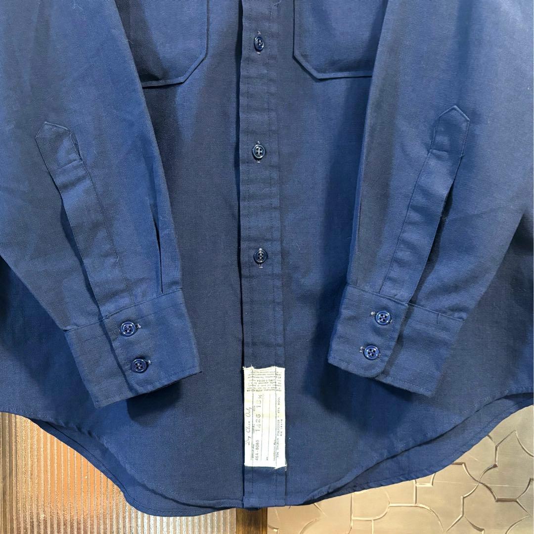 1969製　ヴィンテージ　US古着　アメリカ空軍　長袖シャツ　L ネイビー