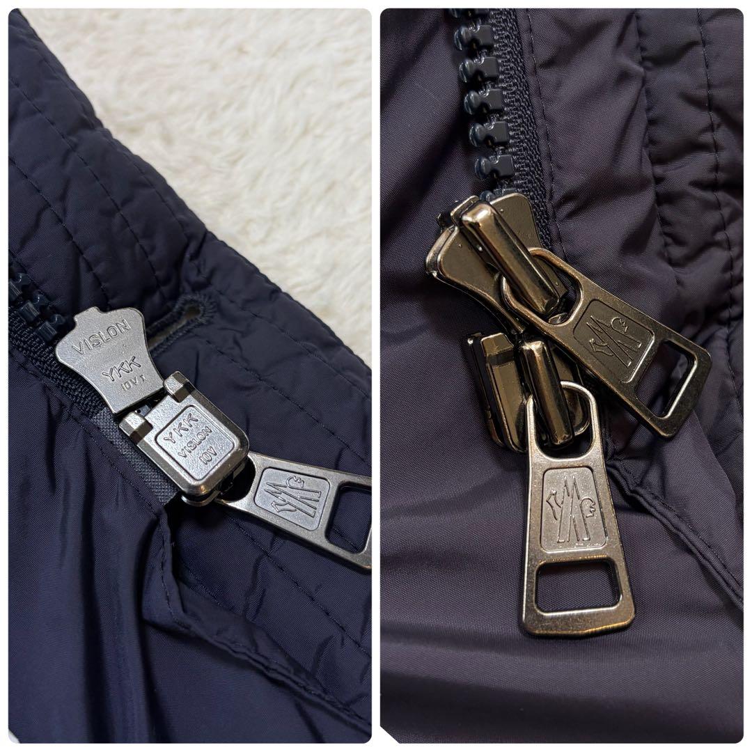 【美品】モンクレール クルーニー ダウンジャケット リアルファー ネイビー 3