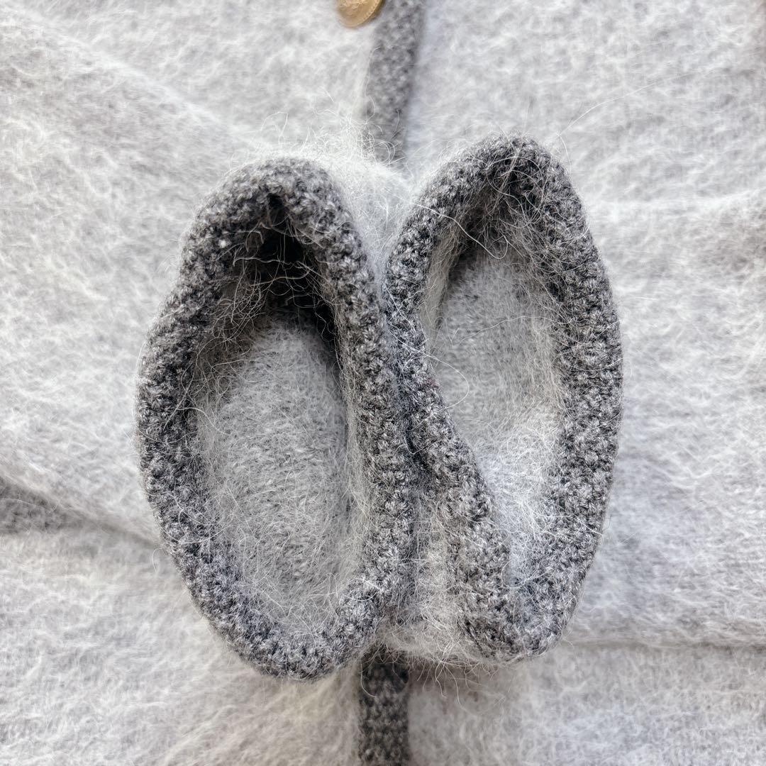 極美品 2024 ミラオーウェン 金釦短丈アルパカニットカーデジャケット グレー