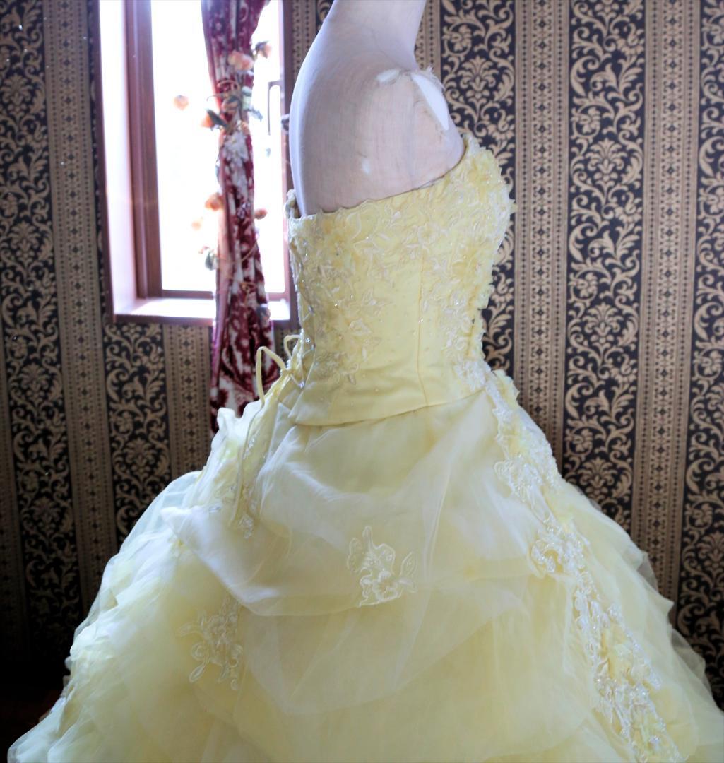 561GRACE高級ウエディングドレス5号7号9号小さいサイズ黄色カラードレス