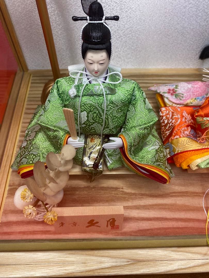 東京久月　雛人形親王飾り白木アクリルケース・間口約４１×奥行約３１×高さ約３１㎝