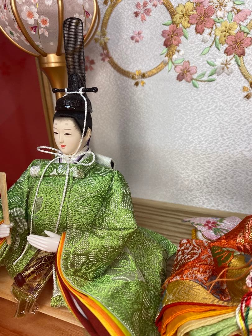 東京久月　雛人形親王飾り白木アクリルケース・間口約４１×奥行約３１×高さ約３１㎝