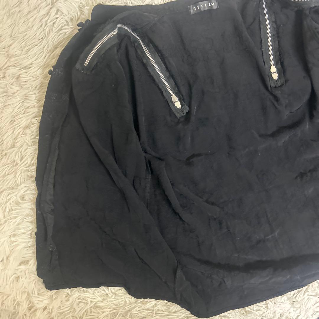 ♡美品♡ REFLEM ショルダー　ZIP 総柄　チャイナ　シャツ レフレム