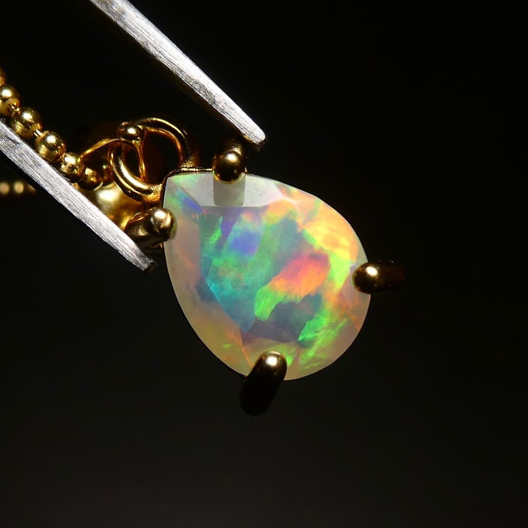 【虹入り】2)宝石質AAAオパールのシンプルネックレス