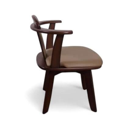 【新品訳あり】2脚セット 360度回転ダイニングチェアー(ダークブラウン)