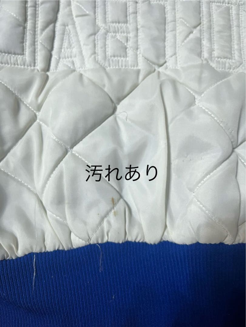 Rennoc スタジャン　コーデュロイ　青　猫刺繍　古着　ヴィンテージ