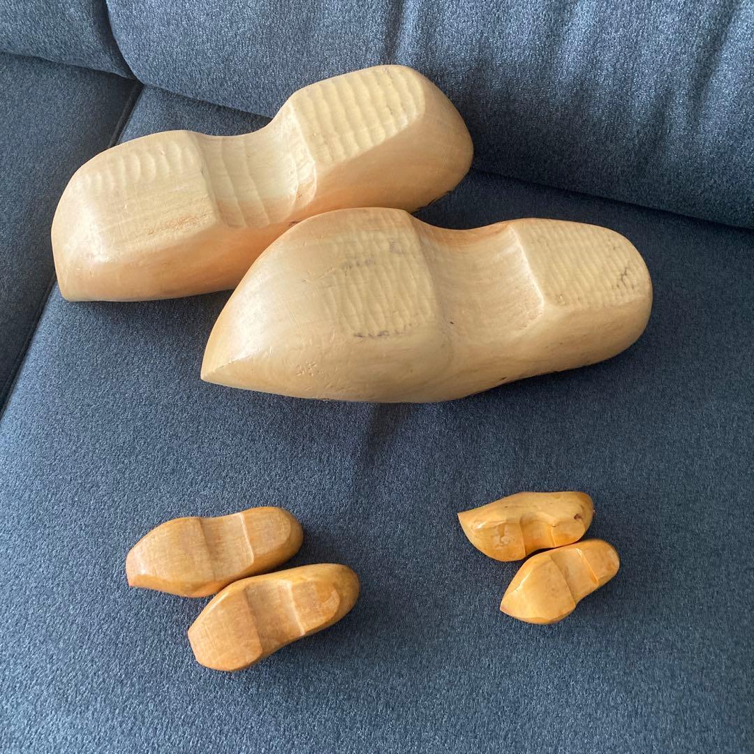 オランダ　大きな木靴1点と小さな木靴2点　インテリア