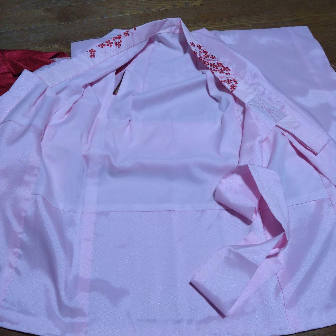 三歳★被布＆正絹花柄着物＆刺繍長襦袢＆小物