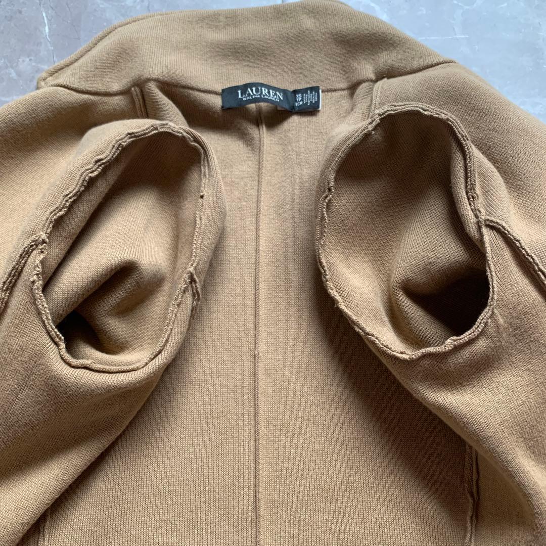 ローレンラルフローレン　レザートリムコットンブレンドブレザー　近年モデル　XS