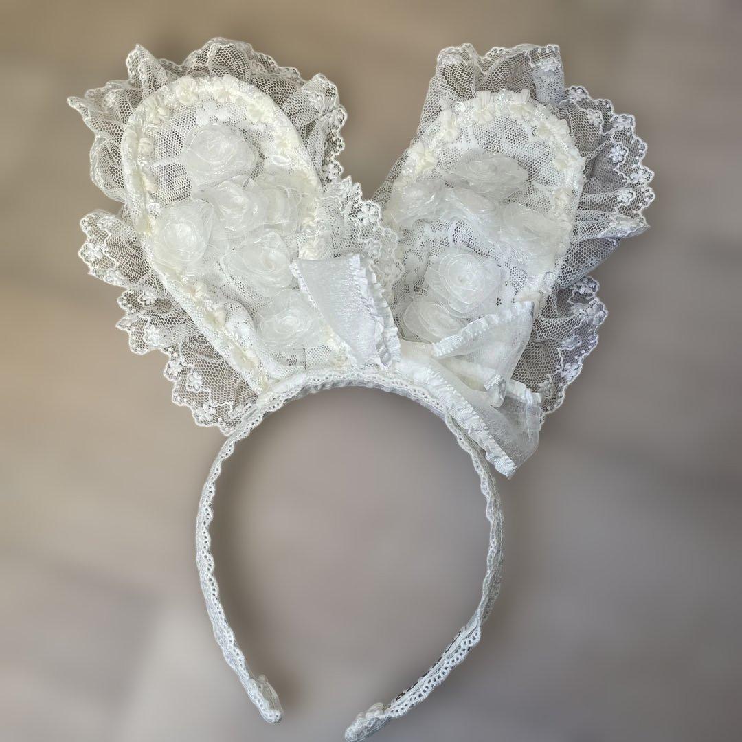 BABY 未使用 レースフリルジャンパースカート カチューシャ