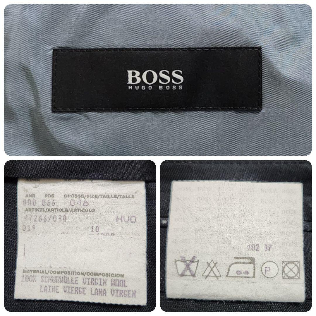 【美品】HUGO BOSS シャドウストライプ セットアップ スーツ 46