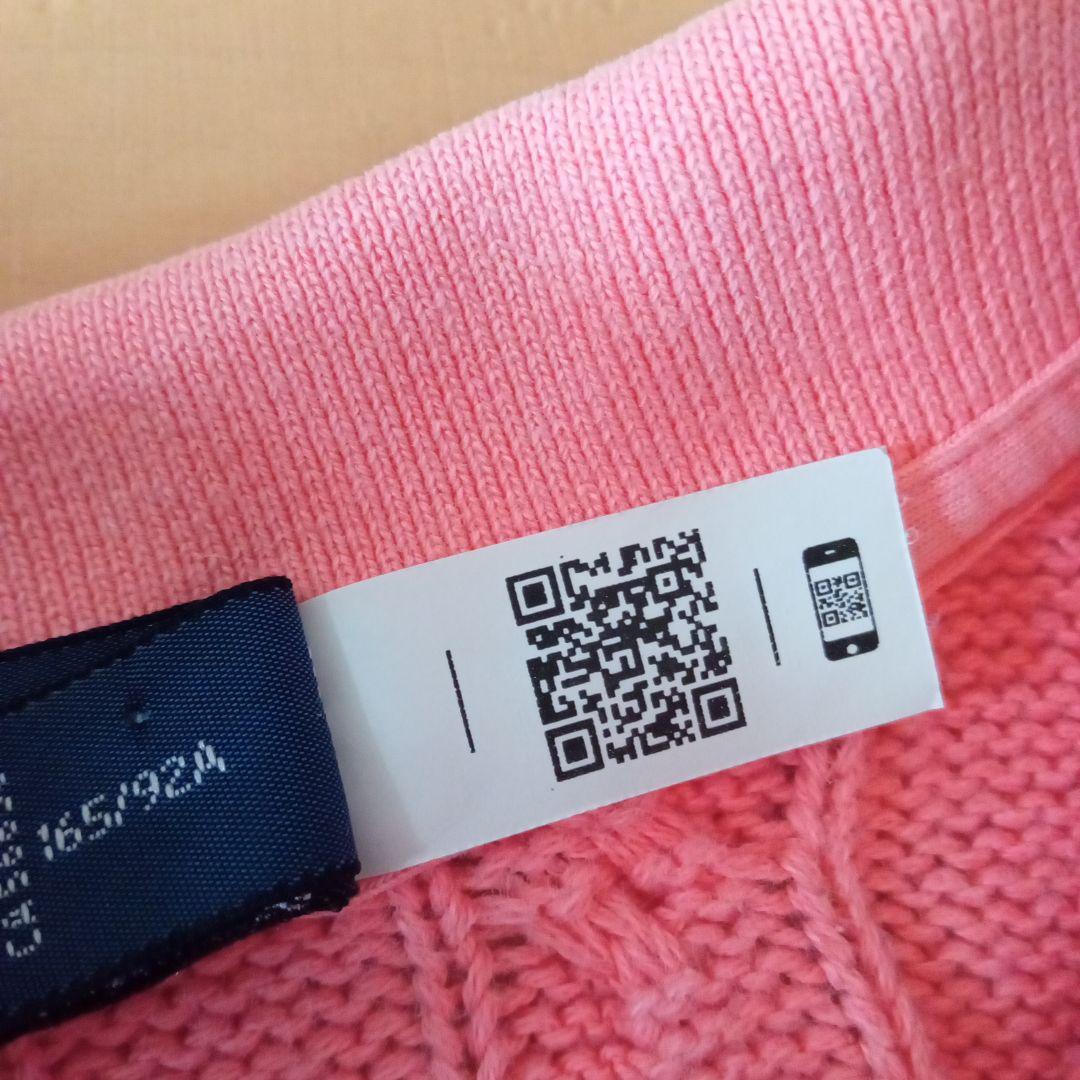 【即発送】ラルフローレン ノースリーブ ポロシャツ ニット ケーブル編み ピンク