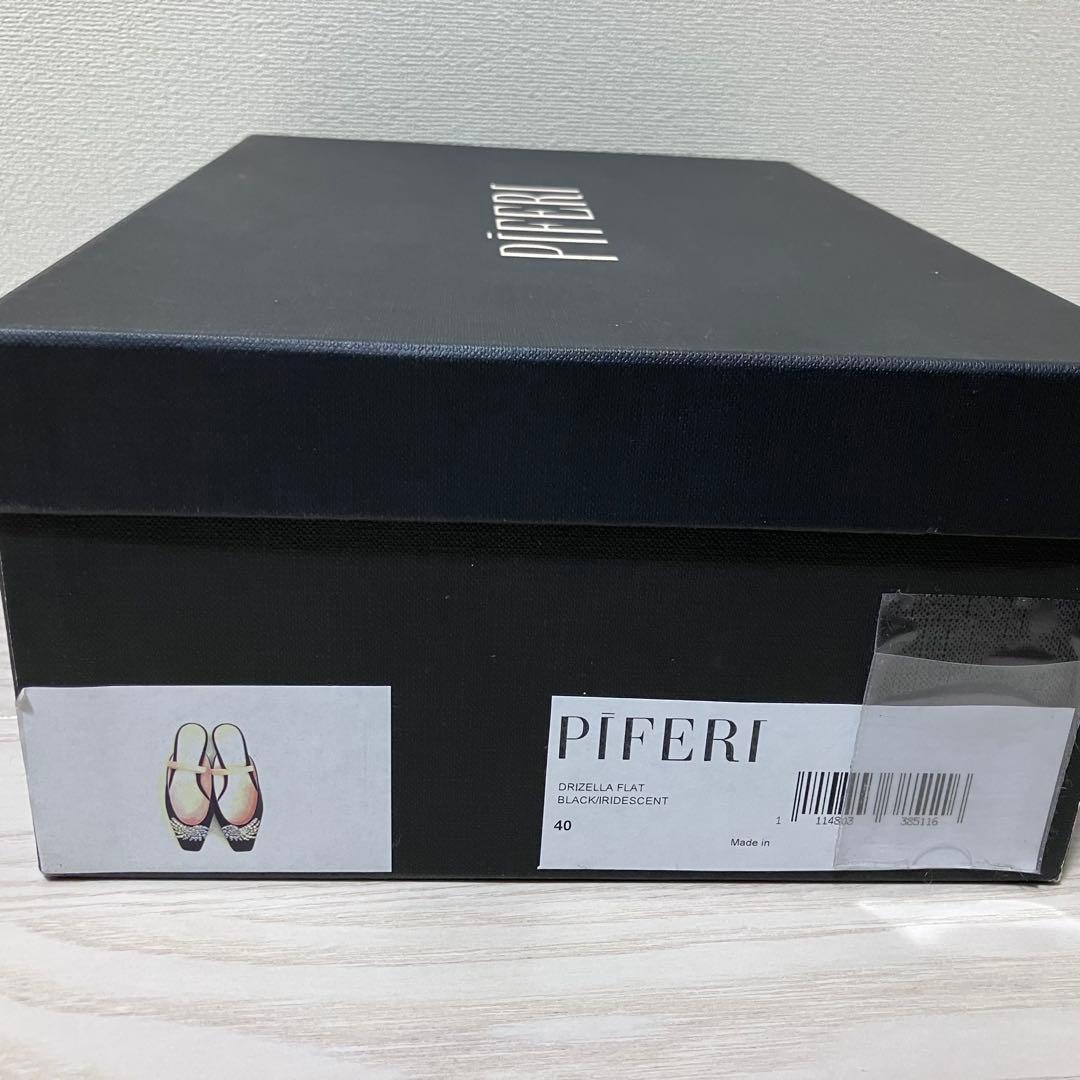 【美品】PIFERI フラット　サンダル　クリスタル　ビジュー　ビーガン　40
