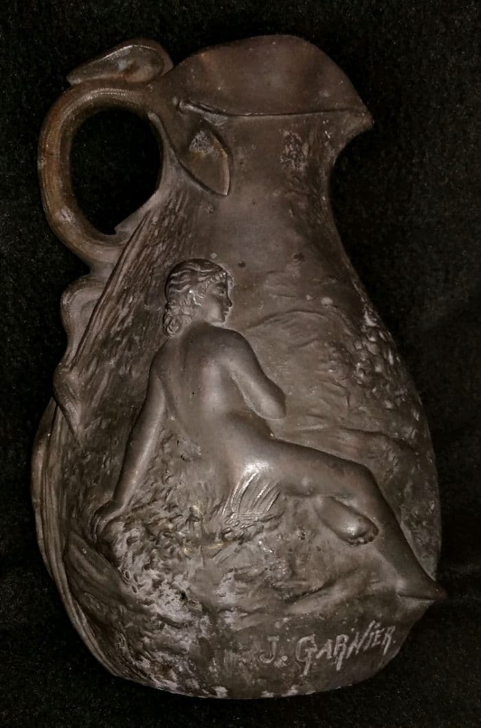 フランスアンティーク花瓶水差しピッチャーピシェアール・ヌーヴォーロココ女神高級