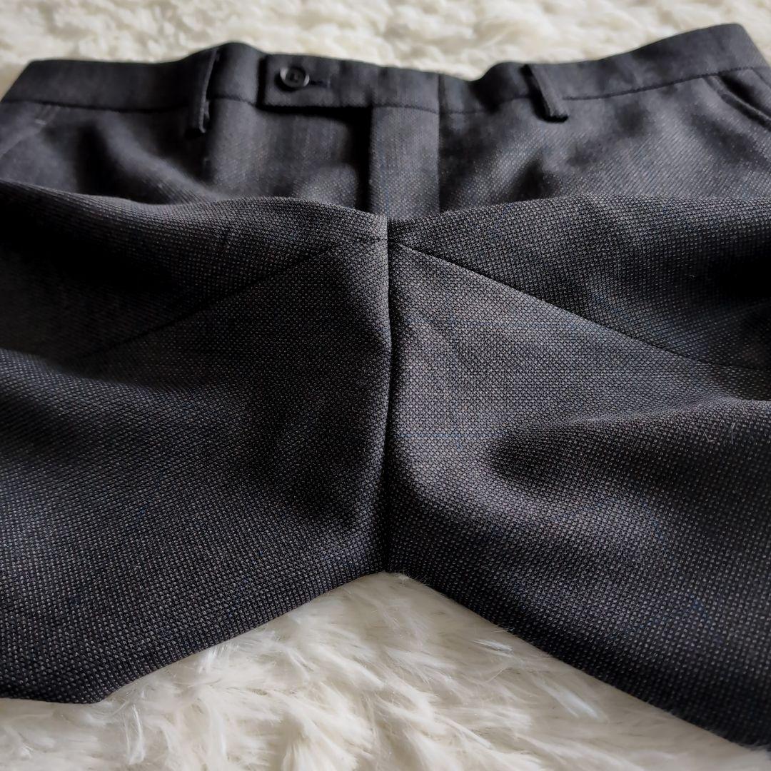 美品 オリヒカ バーズアイ ビジネススーツ スリーピース A6 チャコールグレー