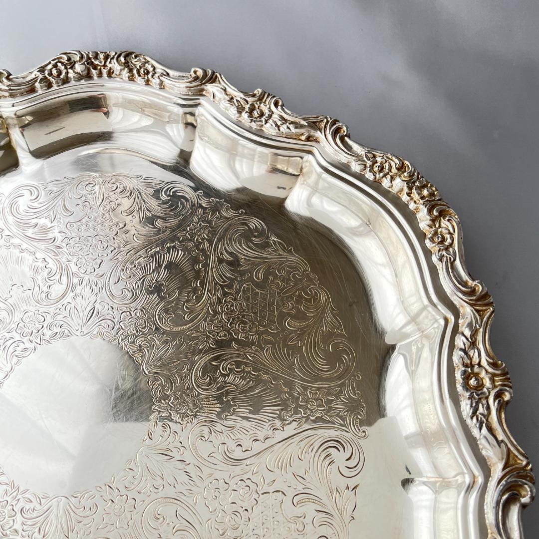 【Webster Wilcox】ギャラリートレー【シルバープレート】36cm