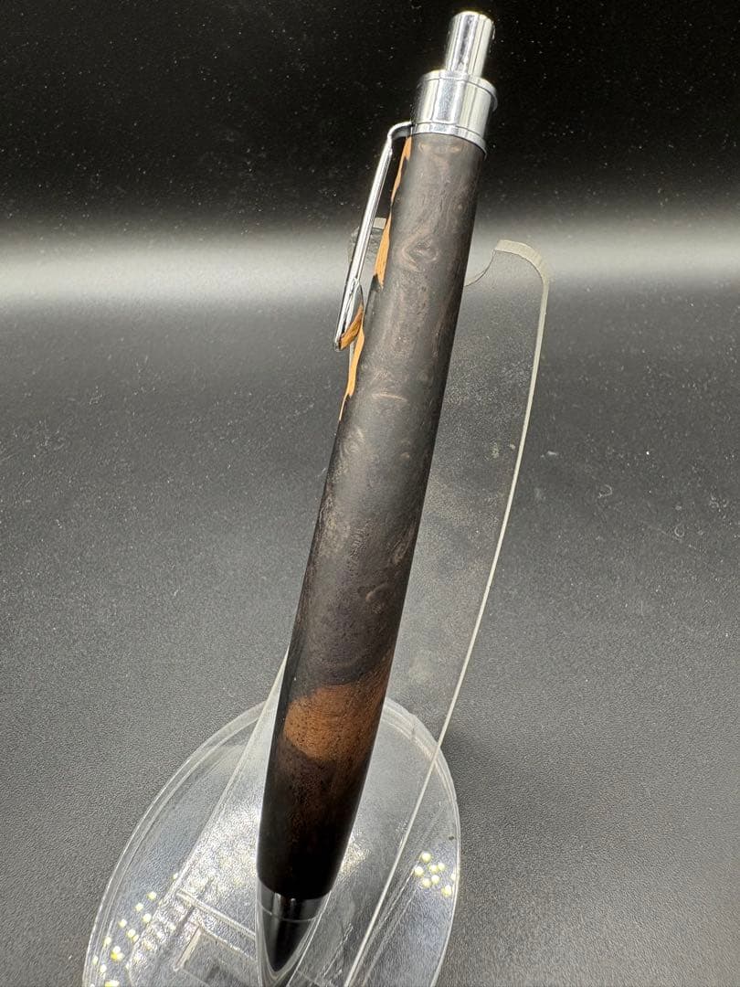 483極上　アフリカンブラックウッド　瘤杢　ツートン　木軸シャーペン　ボールペン