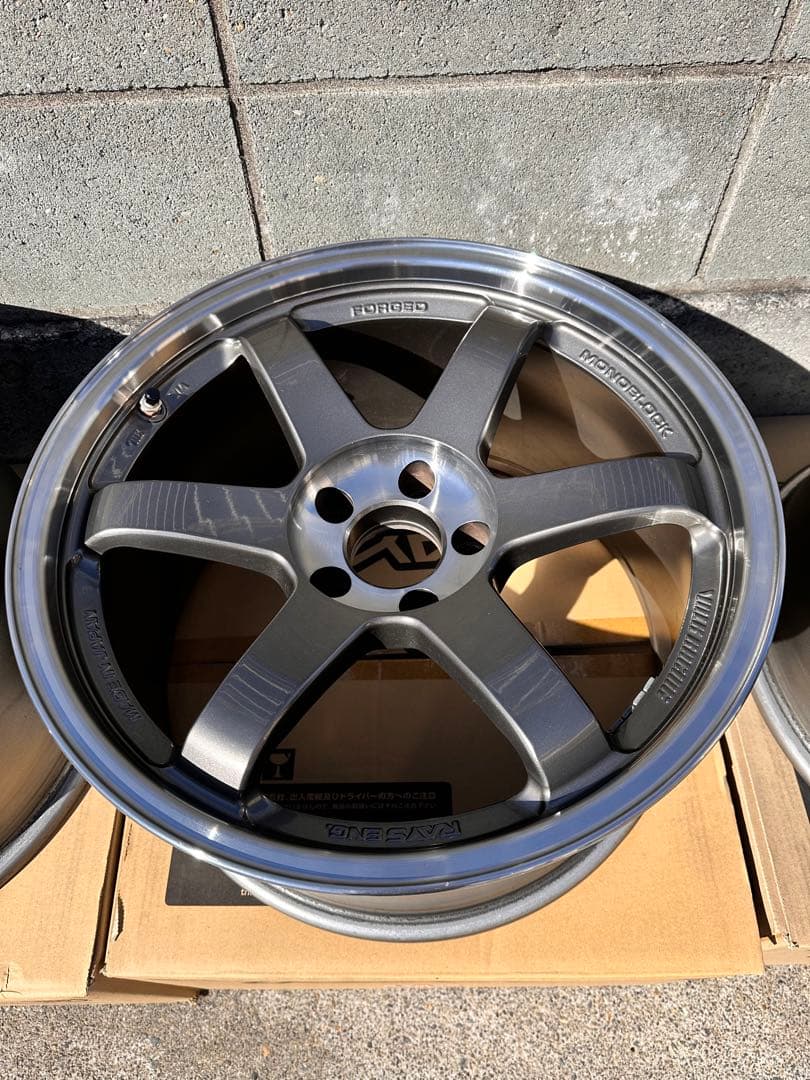 RAYS TE37 SL 18インチ ブラックホイール 4本セット