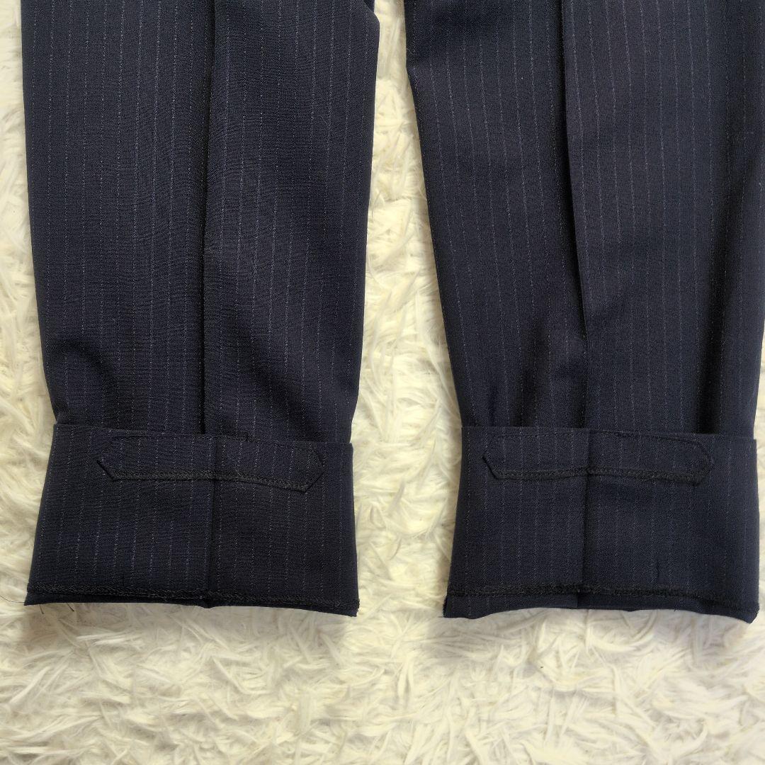 【コムサイズム✨3ピース✨S】スーツ セットアップ ストライプ 背抜き 夏用