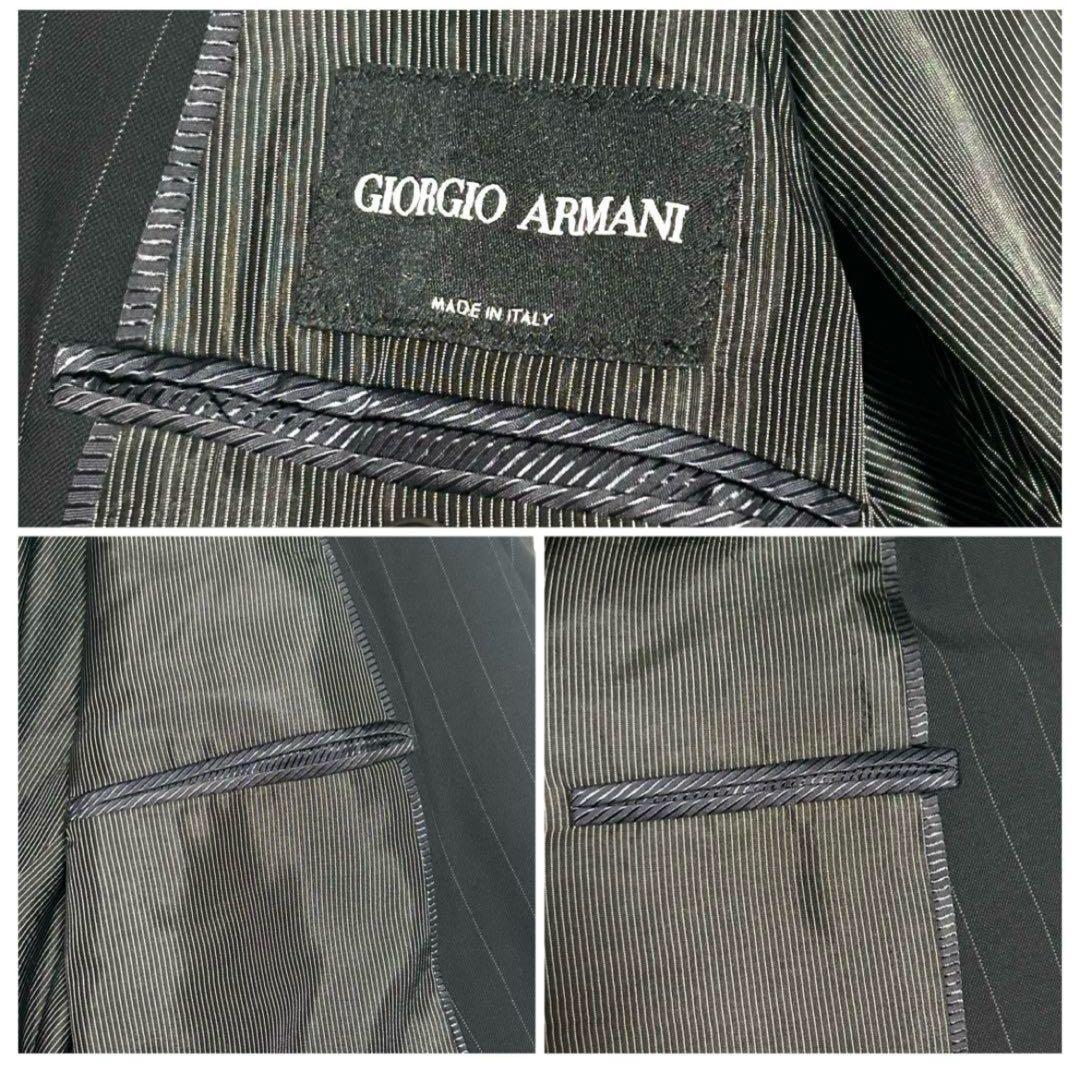 美品　ジョルジオアルマーニ　スーツ　56 ネイビー系　ストライプ　ダブル