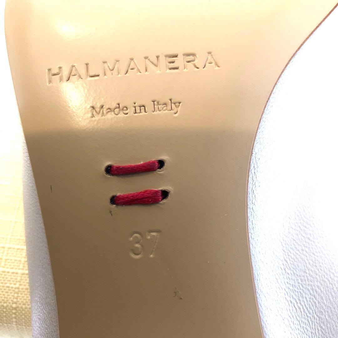 『お値下げ』HALMANERA 本革イタリア製　太ヒールパンプス　アイボリー37