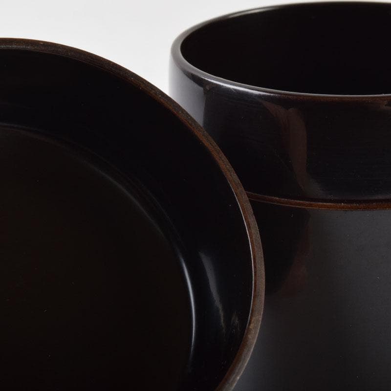 茶道具　黒漆　棗　時代箱付　V　9031