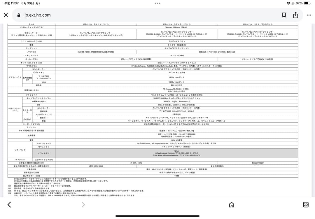 HP Pavilion デスクトップPC