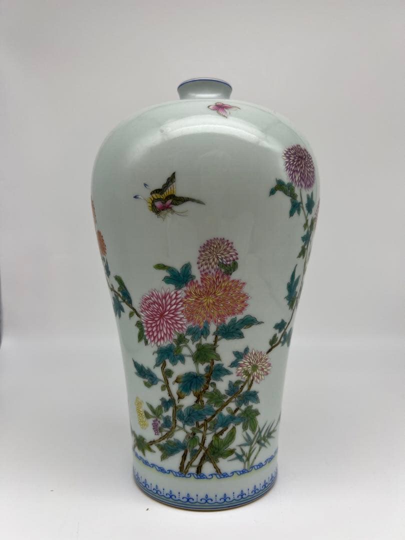 中国民国〜50年代の粉彩梅瓶唐物古美術品　江戸アンティーク骨董コレクション青磁